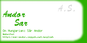 andor sar business card